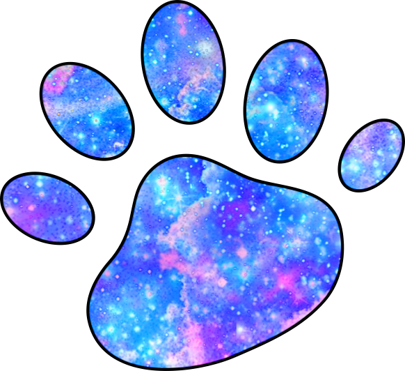 Galaxy Paws Pawprint Dog Cat Cute - Galaxy Paw Print (582x532), Png Download