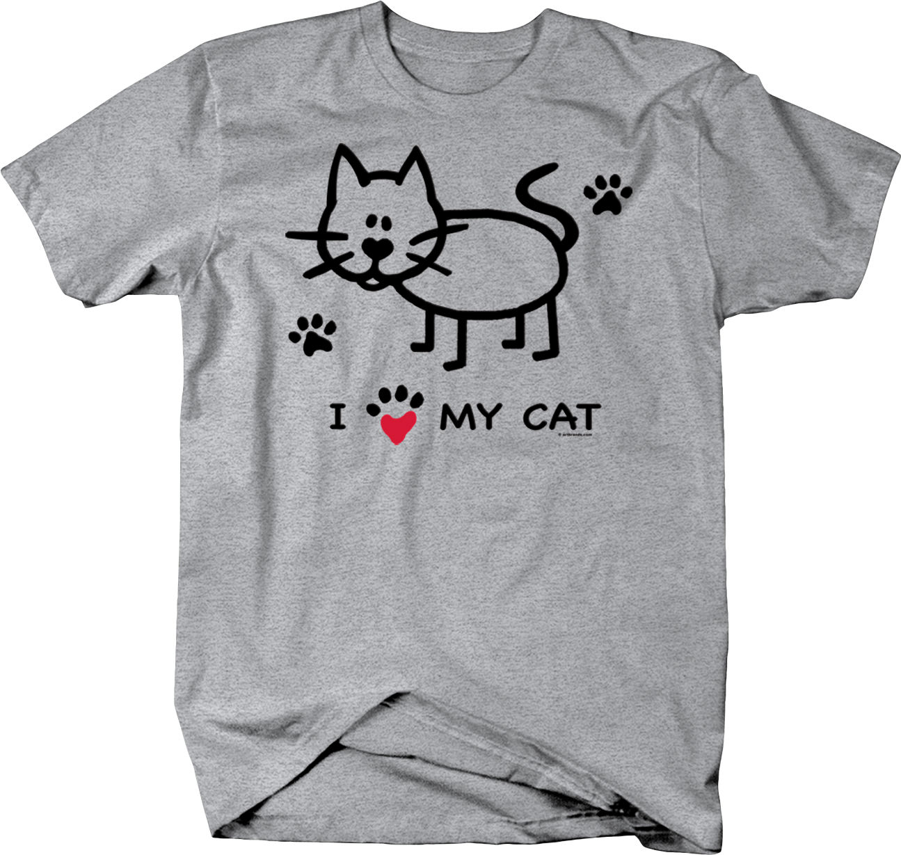 Image Is Loading Black Cat I Love My Cat Paw Print - Soos Tshirt - The Smell Of Diesel In Morning Stacks (1295x1229), Png Download