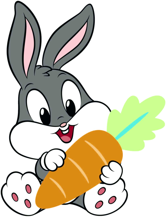 Clipart Rabbit Pair - Baby Looney Tunes Bugs Bunny (648x800), Png Download