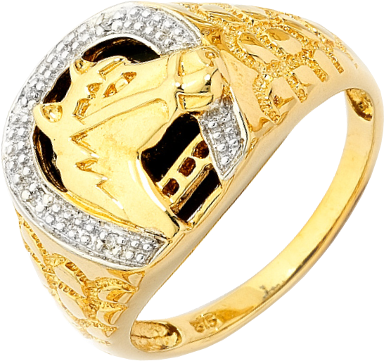 Download Yellow Gold Diamond Set Onyx Horseshoe Signet Ring Men S Ring Full Size Png Image Pngkit