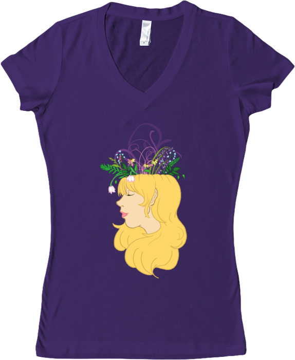 Flower Crown Women's V- - T-shirt (852x762), Png Download