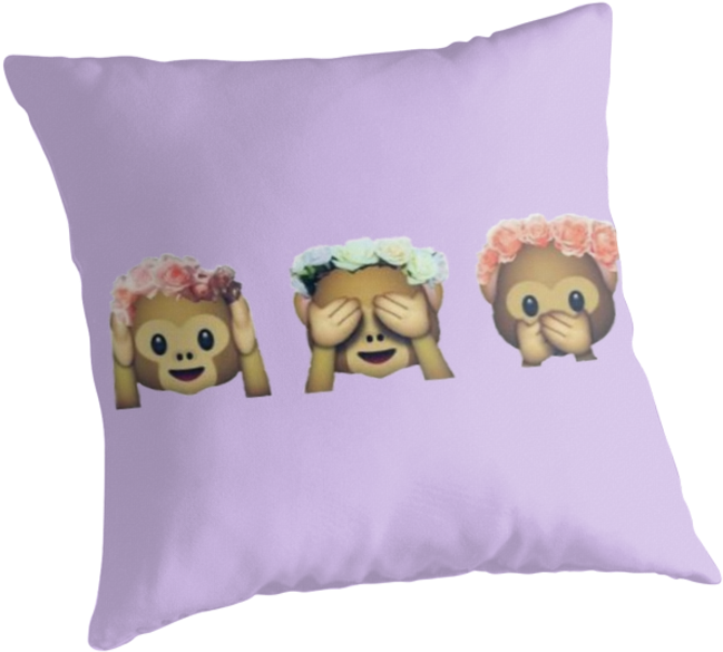 Polymer Clay Emoji Monkey Trio Necklace, Polymer Clay (875x875), Png Download