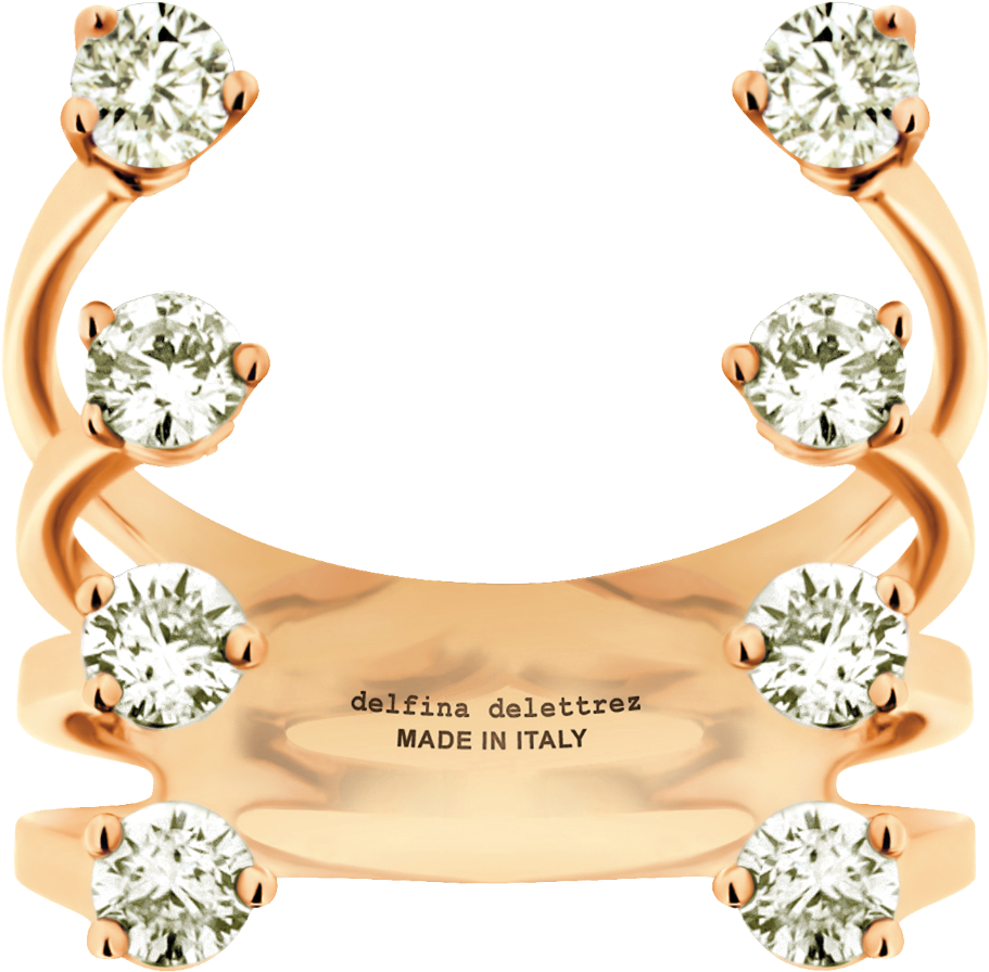 Rose Gold Dots Ring - Delfina Delettrez Delfina Delettrez 8 Dots Ring Multi (1500x1000), Png Download