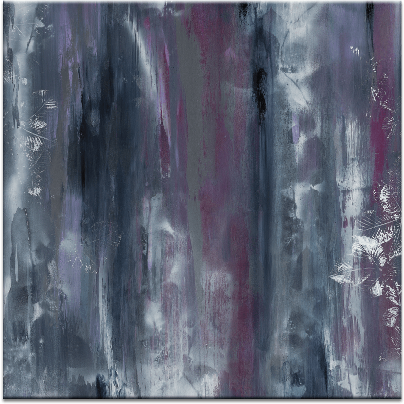 Purple Rain - Artist Lane Rain By Sally Adams Painting Print On Canvas (900x900), Png Download