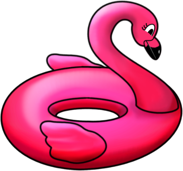 Flamingo Clipart Floaty - Cartoon Floaties (371x347), Png Download