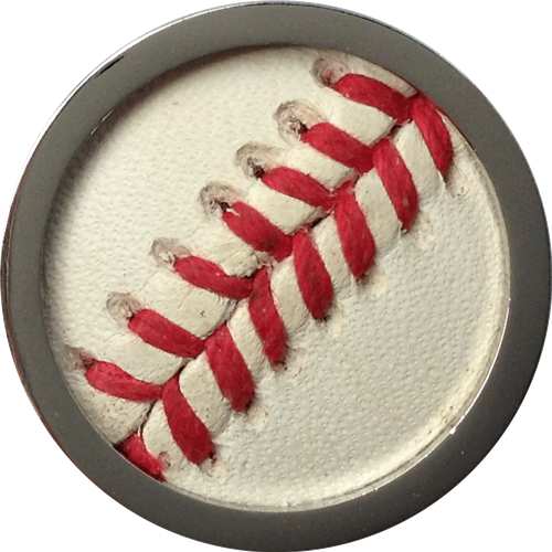 Baseball Leather Inlay Ball Marker - Readygolf - Baseball Leather Inlay Ball Marker - Game (500x500), Png Download