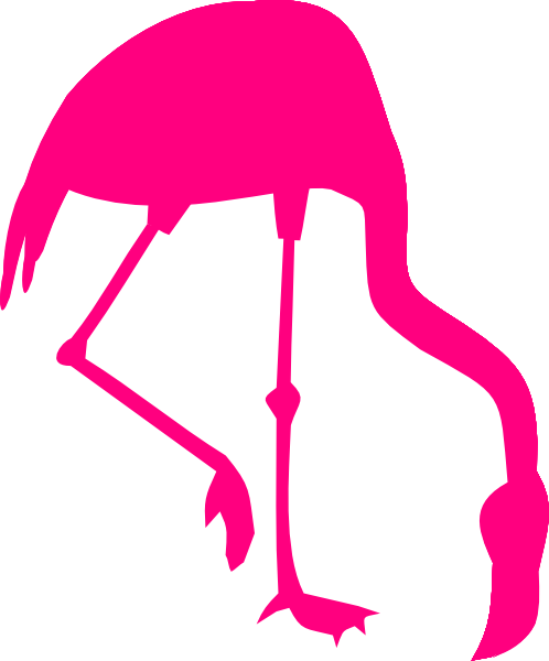 Pink Flamingo Silhouette Clip Art (498x600), Png Download