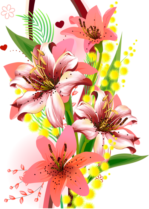 Flowers Tube Png Everywhere - Painted Colorful Flower Png (499x699), Png Download