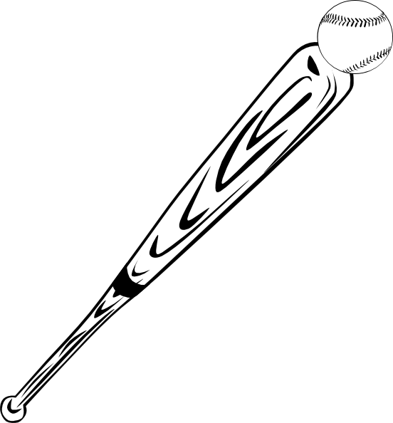 Baseball Bat And Ball Svg Clip Arts 552 X 594 Px (552x594), Png Download
