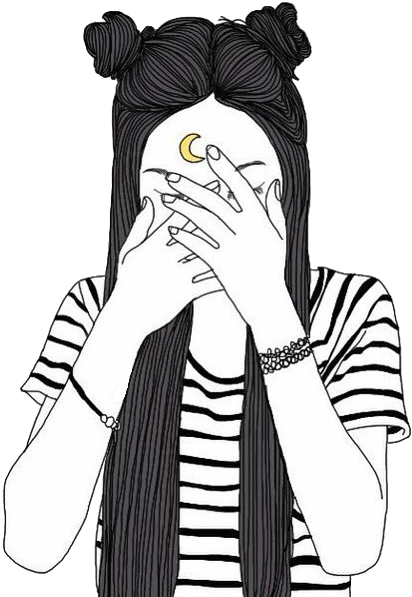 Tumblr Girl W Buns // - Partners In Crime | Bracelet Set, Bracelets, Bracelet (610x605), Png Download