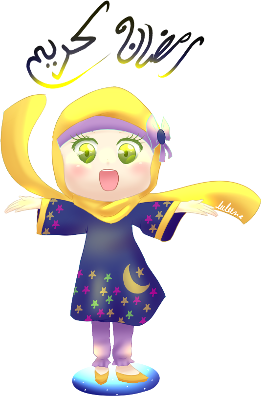 Free Icons Png - Ramadan Kareem Cartoon Png (585x856), Png Download