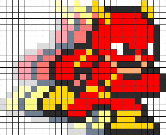 Flash Running Perler Bead Pattern Perler Bead Pattern - 8 Bit Flash (568x463), Png Download