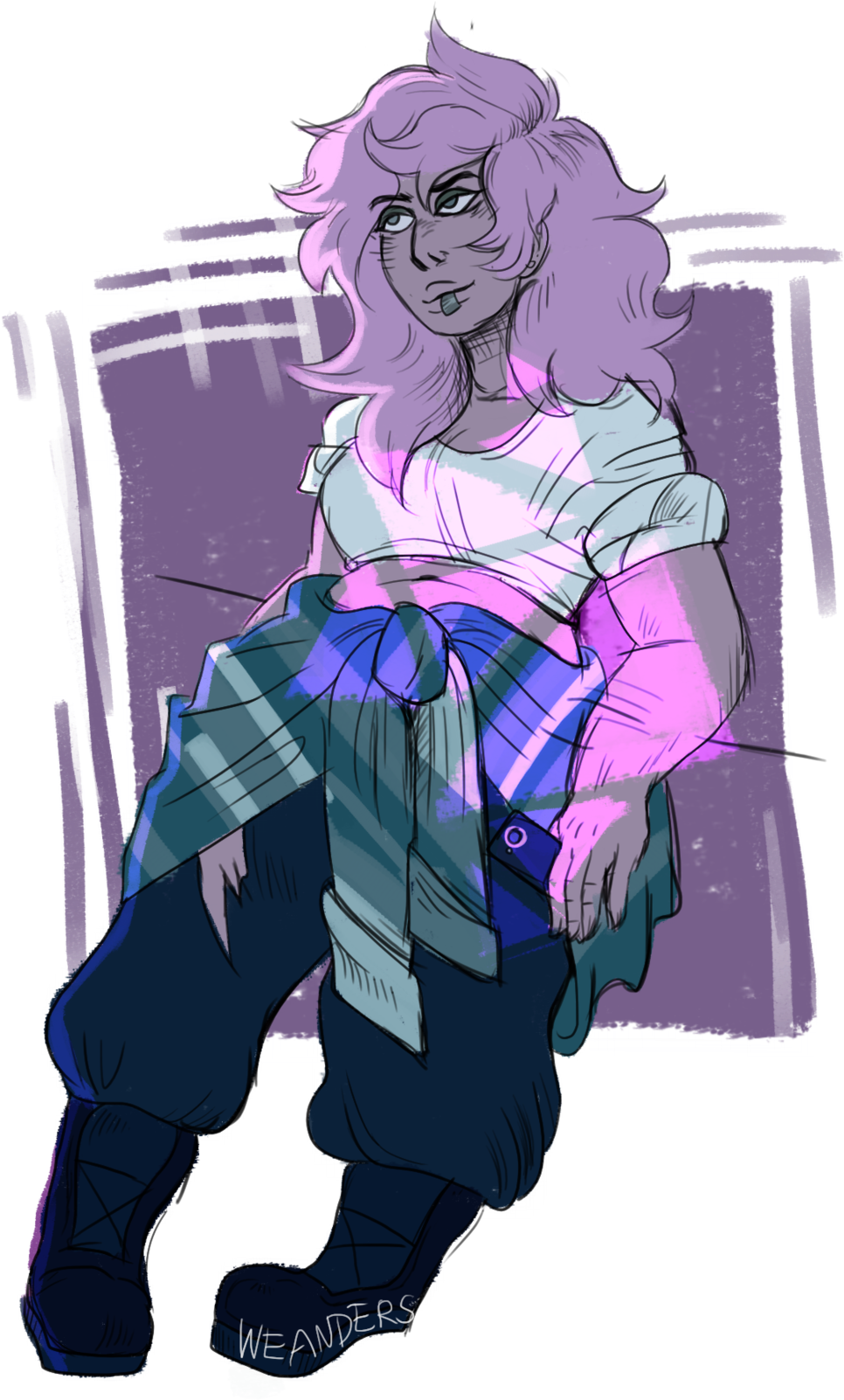 Rebel Girl Pic Drawing - Cartoon (1024x1644), Png Download
