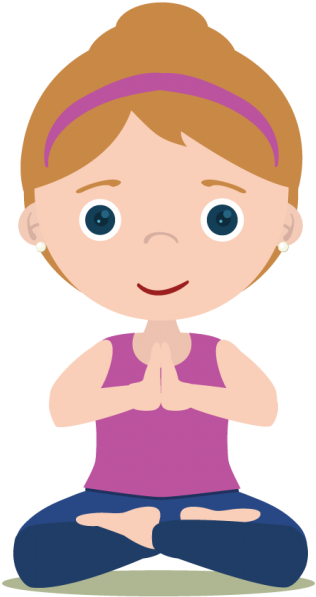 Meditating Girl Clipart Png (427x640), Png Download