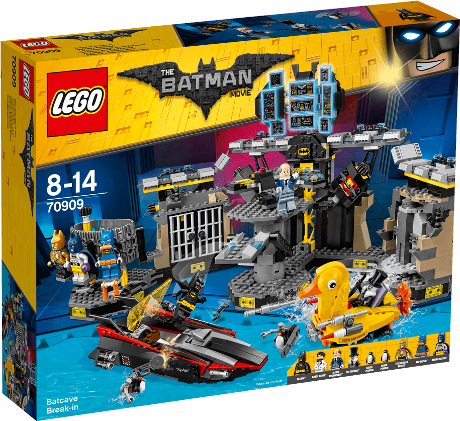Lego Batman Batcave Break-in - Lego 70909 - Batman Movie Batcave Break-in (1488x837), Png Download