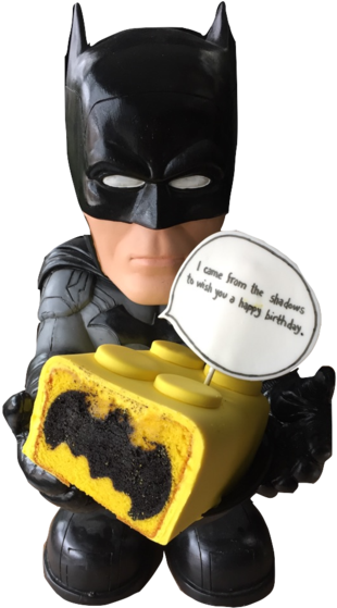 Lego Cake With Batman Shape On The Inside Cake Made - Batman (450x600), Png Download