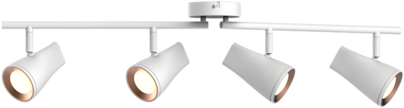 Aplique Techo Spot 4 Luces Led Sonnara Blanco Y Cobre - Light (640x640), Png Download