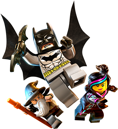 Batman, Gandalf And Wyldstyle Lego Dimensions (500x450), Png Download