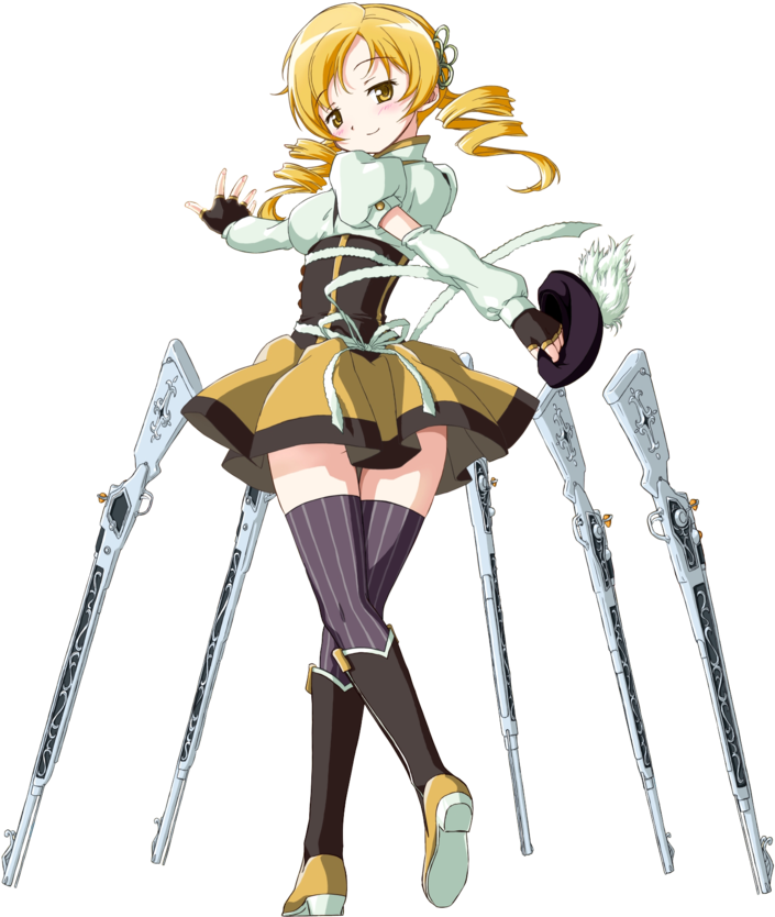 Gunshot Bride - Madoka Magica Mami Anime (707x903), Png Download