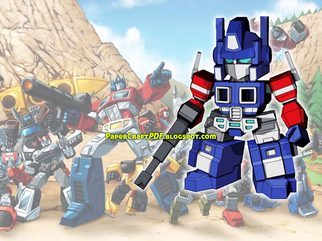 Download Sd Optimus Prime Papercraft Papercraft Model - Transformers Group Shot (640x480), Png Download