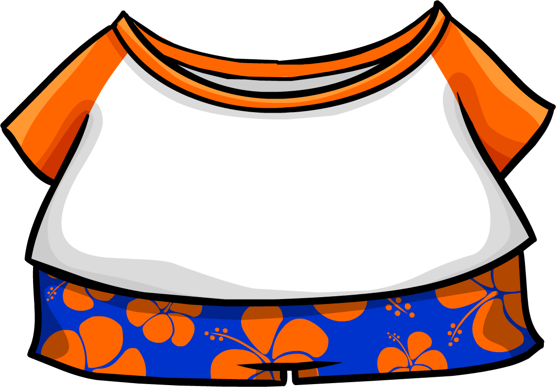 Orange Hawaiian - Club Penguin Hawaiian Outfit (1144x797), Png Download