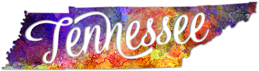 Bleed Area May Not Be Visible - Tennessee Us State In Watercolor Text Cut Out (600x480), Png Download