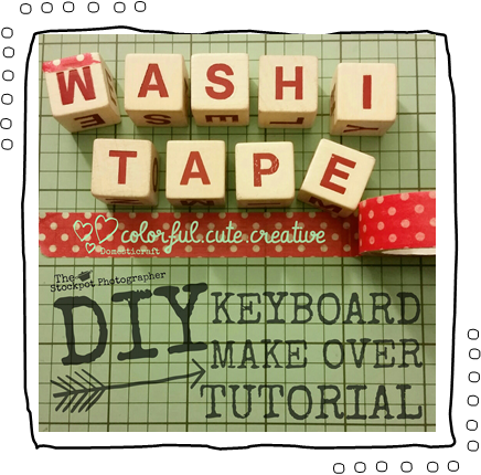 Colorful Diy Washi Tape Keyboard Tutorial Part - Abdurrahman Wahid (436x430), Png Download