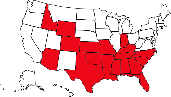 Map Showing In Which Us States Children Can Be Hit - States With Corporal Punishment (600x341), Png Download