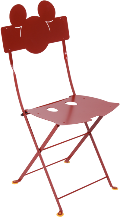 Chaise Mickey Mouse© Coquelicot - Bistro Metal Folding Chair - Aubergine/metal (760x760), Png Download