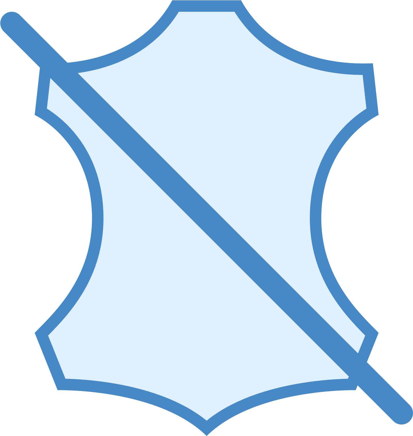 It's A Torso Crossed Out By A Line From The Top Left - Leather (1600x1600), Png Download