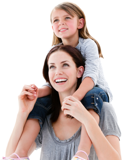 Mother Png Hd - Mom With Daughter Png (486x627), Png Download