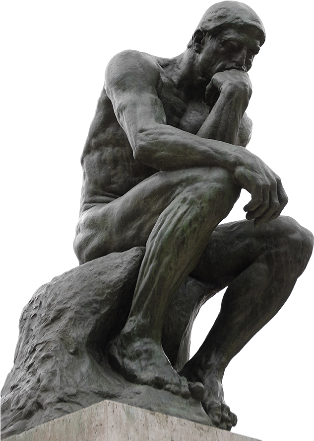 The Thinker - Thinking Man Statue Png (667x920), Png Download