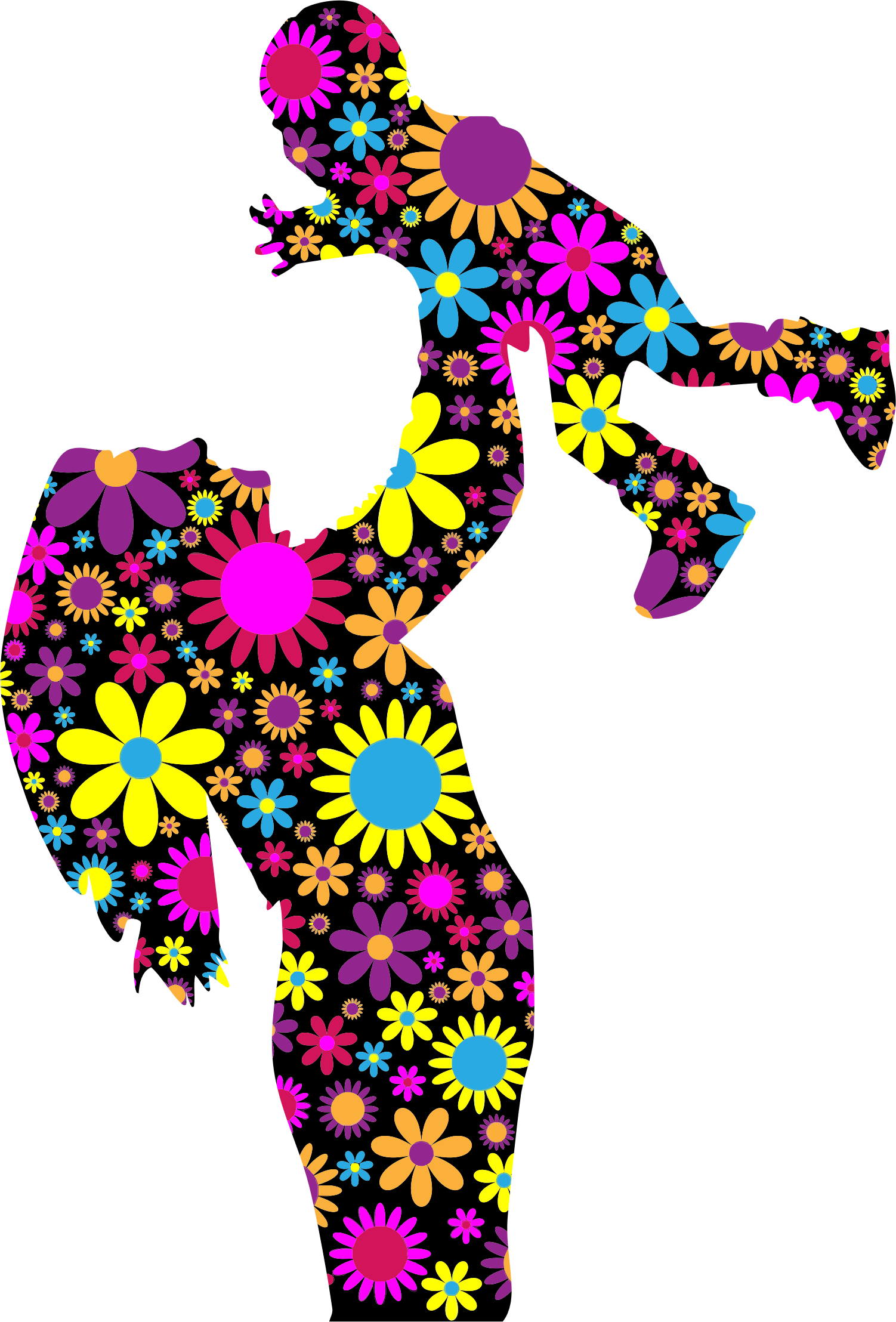 This Free Icons Png Design Of Floral Mother And Son (1502x2216), Png Download