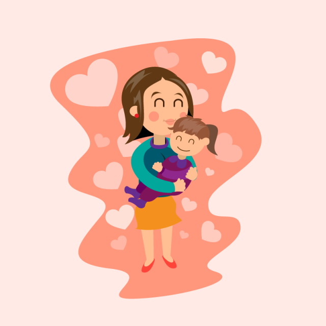 Mothers Day Celebration Background - พื้น หลัง แม่ ลูก (640x640), Png Download