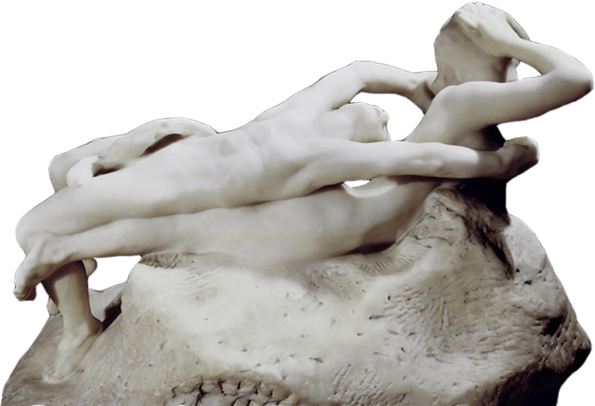 Date Unknown - Rodin Faun And Nymph (1157x790), Png Download
