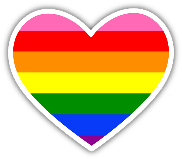 Gay Pride Rainbow Flag Heart Sticker - Pride Sticker Transparent (720x720), Png Download