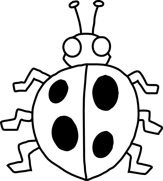 Ladybug Clip Art Black And White (540x599), Png Download