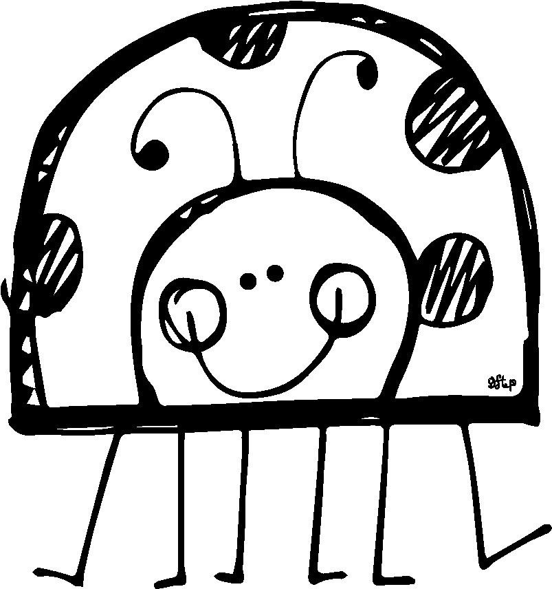 Ladybug Outline Cute Ladybug Black And White Clipart - Clip Art Ladybug Black And White (875x925), Png Download