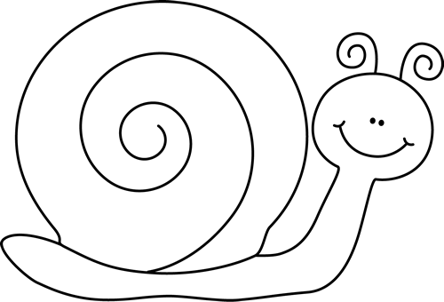 Ladybug Outline Cute Ladybug Clipart - Snail Clipart Black White (500x340), Png Download