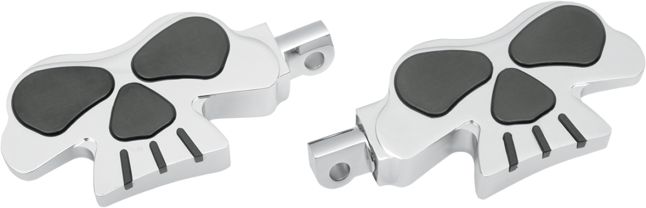 Drag Specialties Skull Male Mount Footpegs Chrome Fits - Drag Specialties 1620-0466 Skull Footpegs (1314x425), Png Download