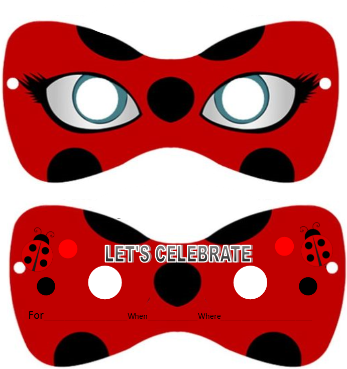 Antifaz Ladybug Clipart Adrien Agreste Mask Party - Invitaciones De Ladybug Y Cat Noir (691x735), Png Download