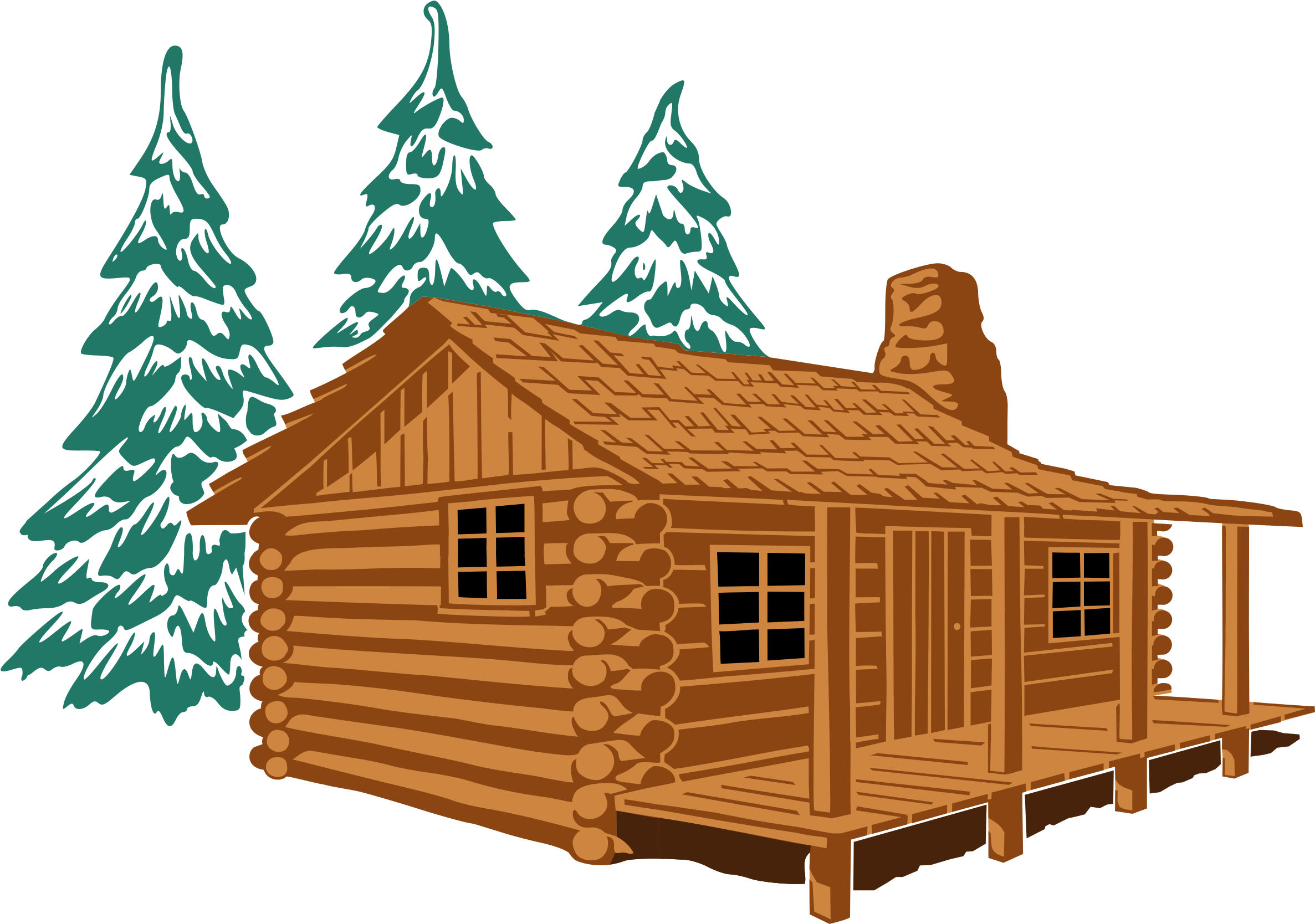 Small Logs Cliparts - Cabin Clipart (600x422), Png Download