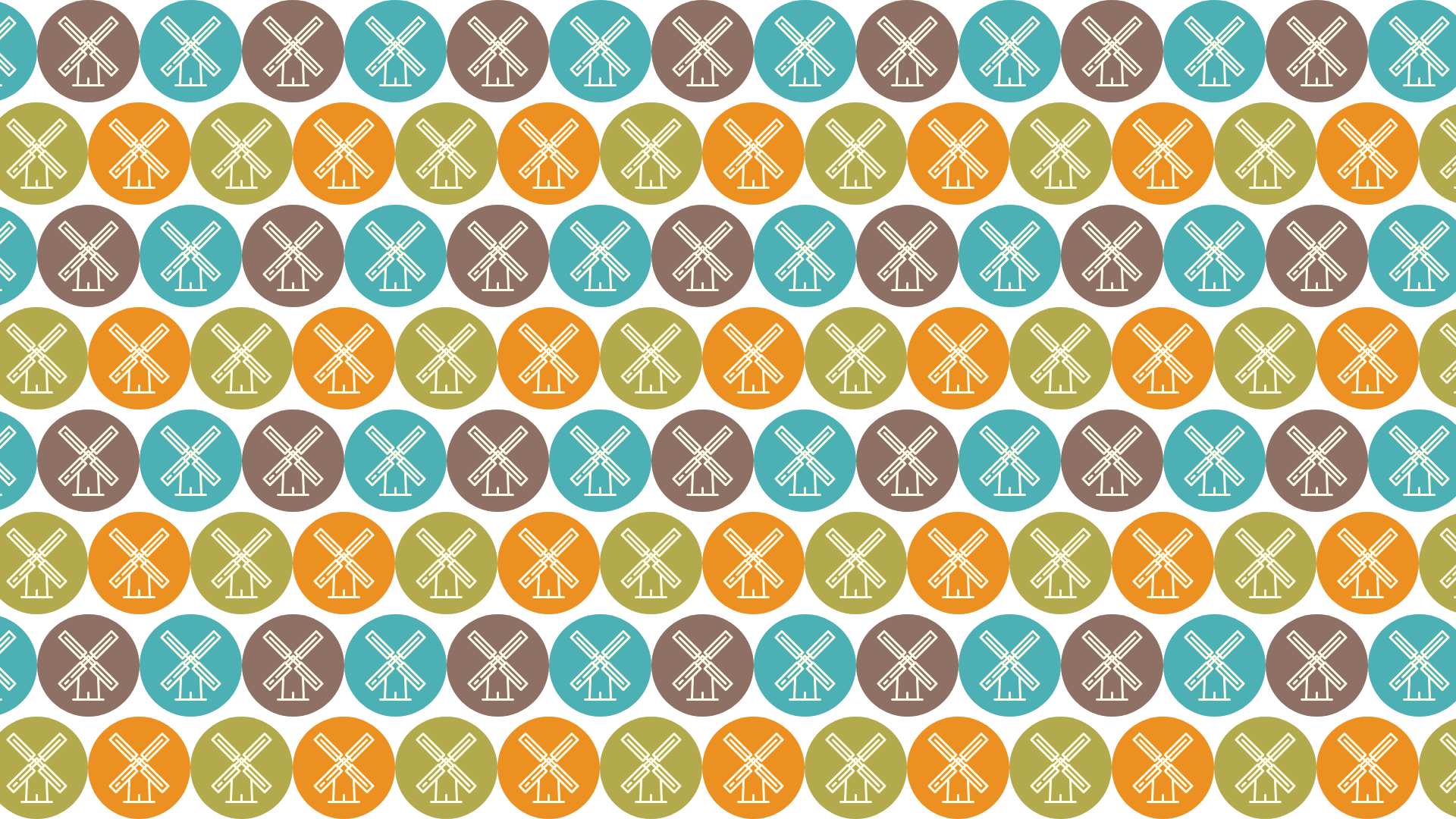 Blue, Yellow, Pattern, Aqua, Design, Textile, Line, - Circle (1920x1080), Png Download