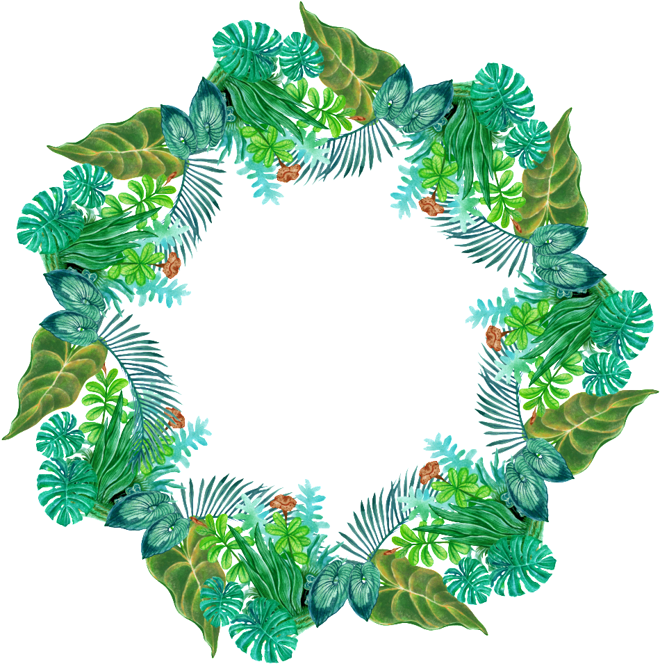 Hand Painted Dense Leaf Circle Png Transparent - Portable Network Graphics (1024x1026), Png Download
