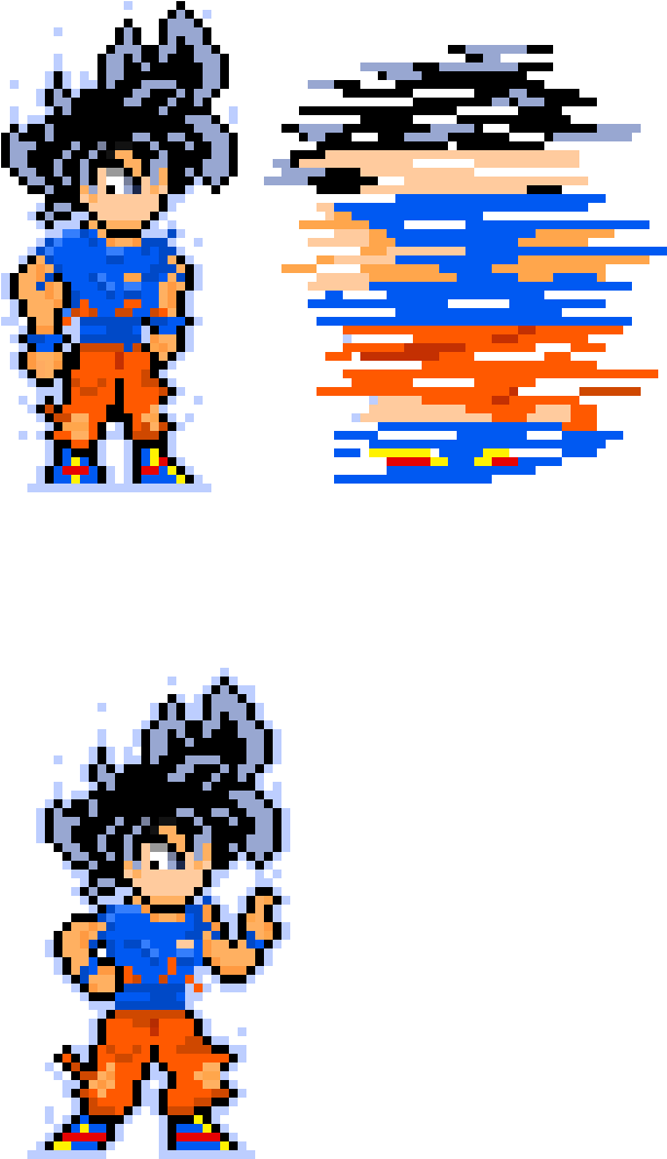 Goku Ultra Instinct V - Pixel Art Dragon Ball (800x1200), Png Download