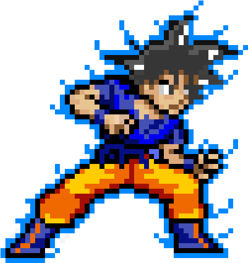 Ultra Instinct Goku - Goku Ultra Instinct Pixel Art (670x560), Png Download
