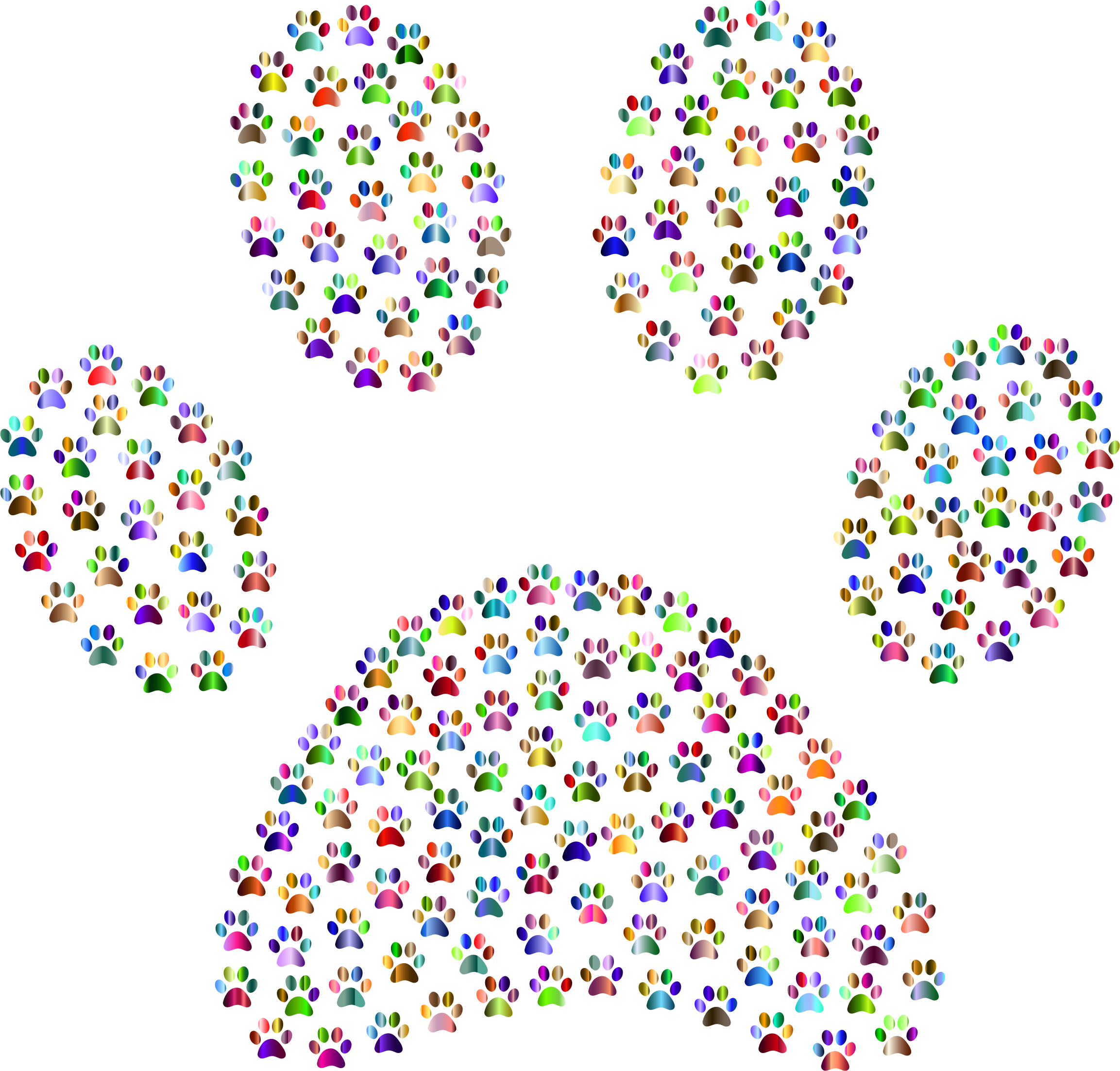Big Image - Party Explosions Paw Print Multi-pack Printed Craft (2306x2206), Png Download