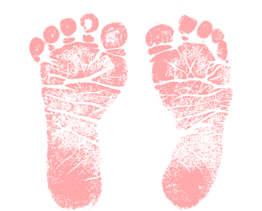 Picture Black And White Stock Baby Footprints Clipart - Pink Footprints Clip Art (400x300), Png Download
