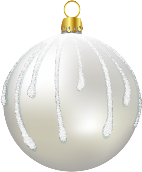 White Christmas Ornaments, Gold Ornaments, Christmas - Christmas White Ornament Png (514x600), Png Download