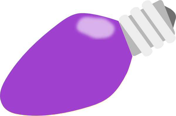 Christmas Light Bulb Clipart - Purple Christmas Light Bulb (600x397), Png Download